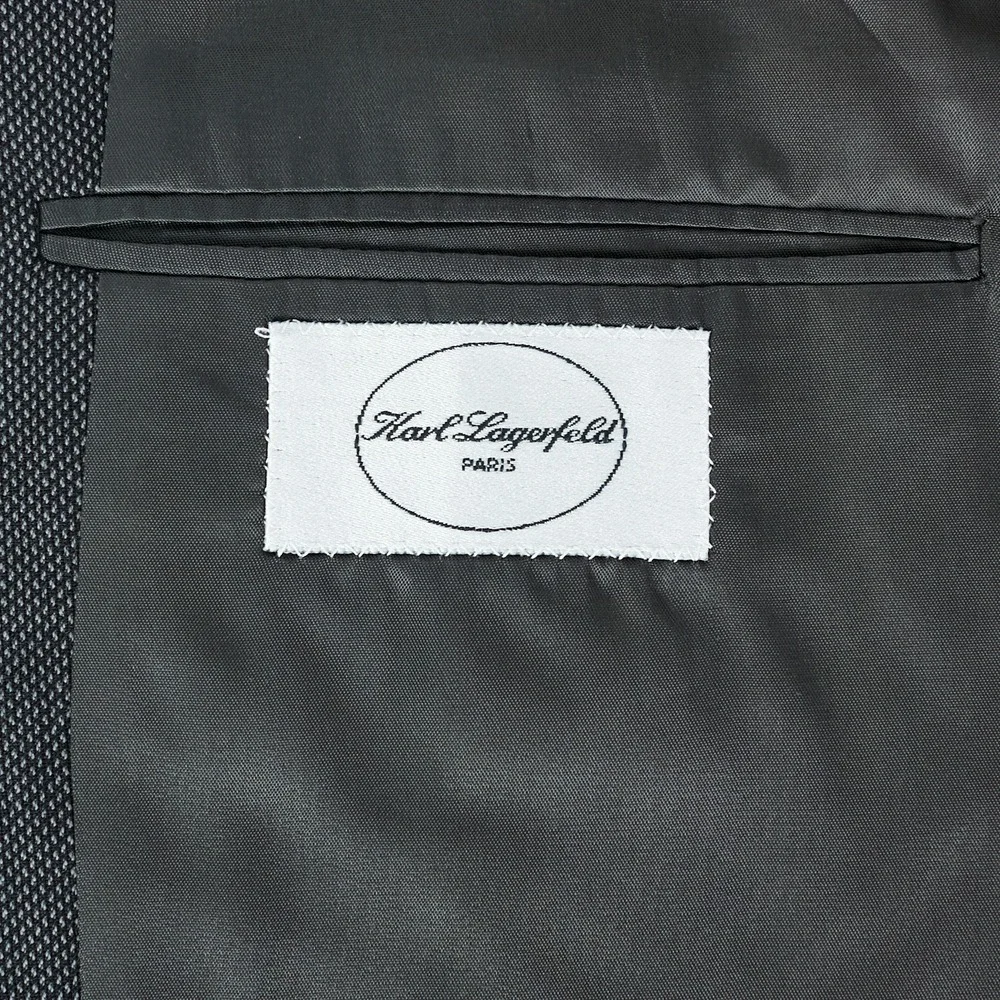Vtg Karl Lagerfeld Paris Men's Wool Blazer‎ Suit Jacket Charcoal Gray 42 R READ